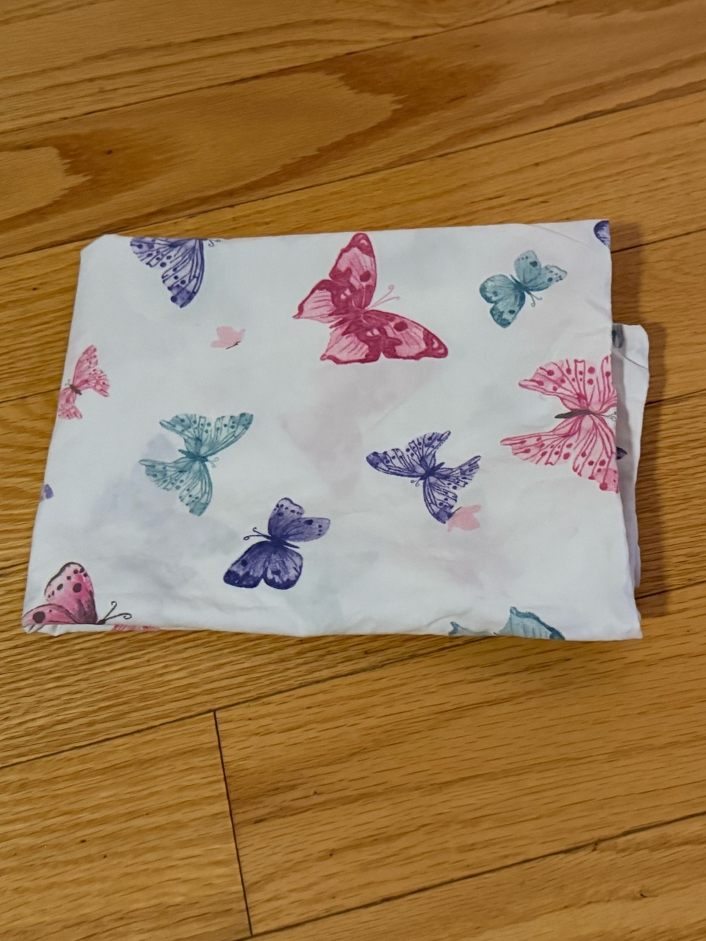 Pottery Barn kids butterfly pillowcase standard pastel butterflies